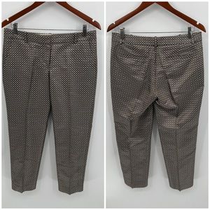 J. Crew Collection silk medallion straight leg slacks